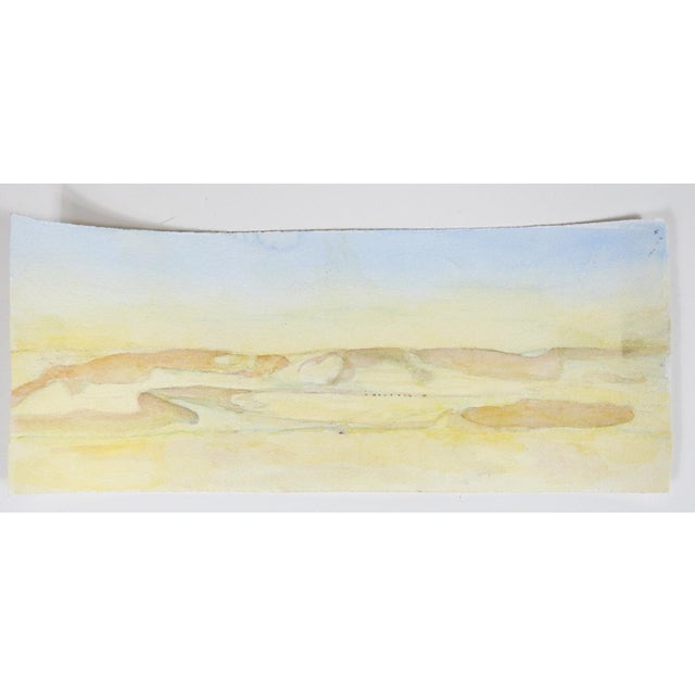 Early 21st Century Brilliant Sun Desert Landscape Watercolor Painting For Sale - Image 4 of 4