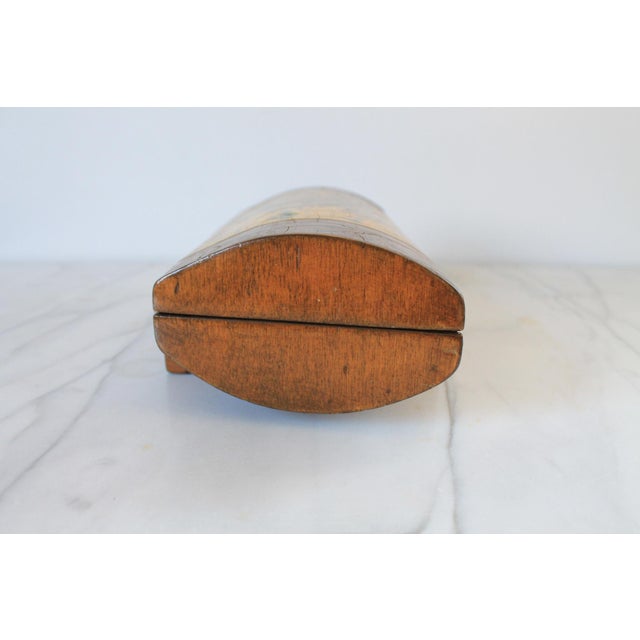 Vintage Lidded Wood Trinket Box W/ African Map For Sale - Image 11 of 12