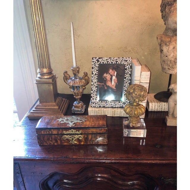 19th century domed top figured ash box with brass. Box is with lock and key.