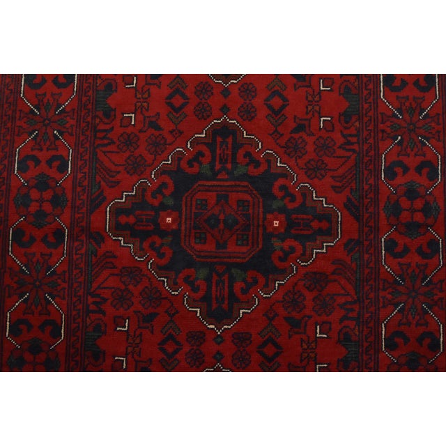 Red Turkmen Runner 2’8” X 11’6” Red Wool Tribal Hand-Knotted Oriental Rug For Sale - Image 8 of 13