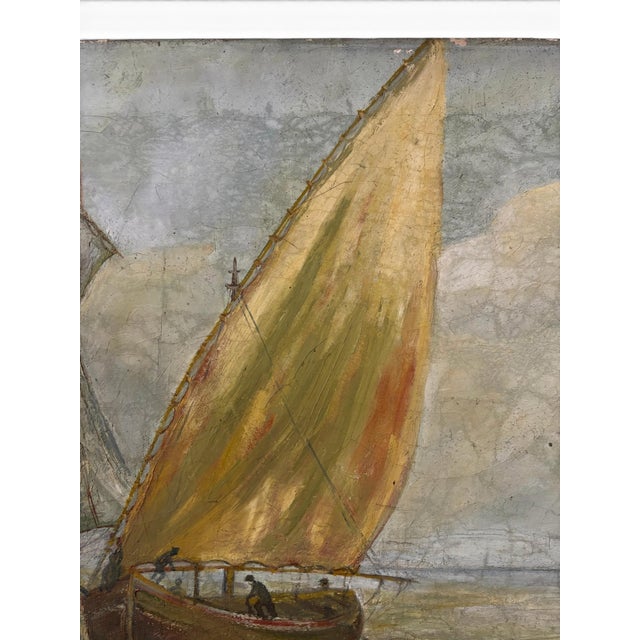 Textile Charming 19th/20th Century French Impressionist Maritime Seascape – Oil on Canvas For Sale - Image 7 of 15