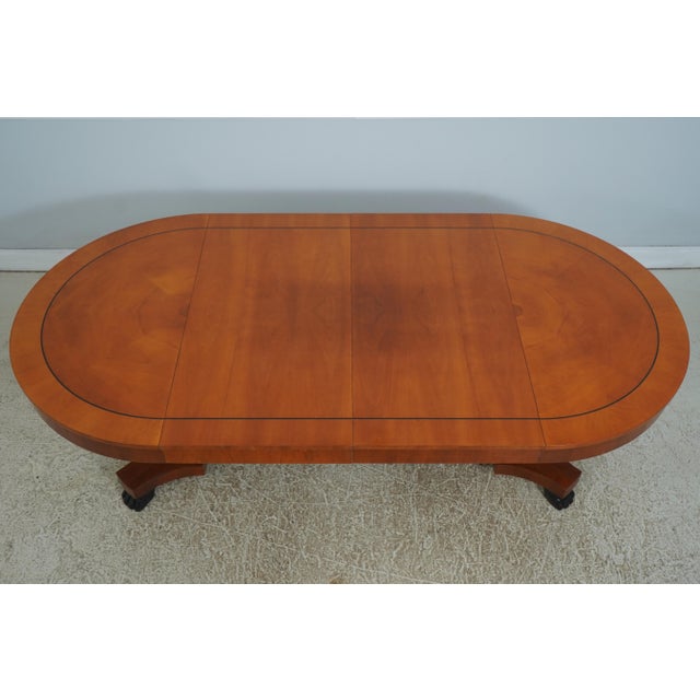 Baker Neoclassical Cherry Inlaid Round Dining Table For Sale - Image 13 of 18