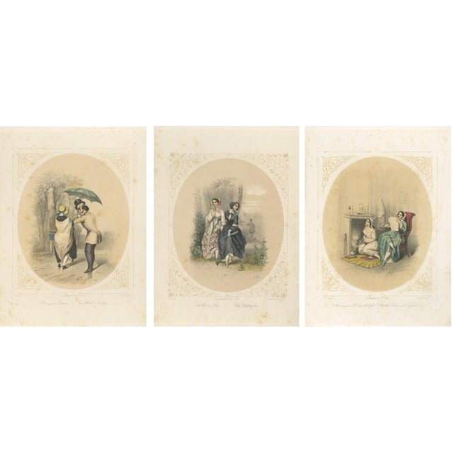 Bülow, Set of Three Romantic Courtship & Social Satire, 1850, Lithograph For Sale - Image 14 of 14