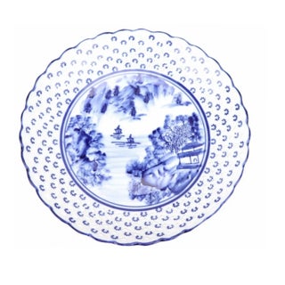 Pierced Chinoiserie Footed Dish, Large For Sale
