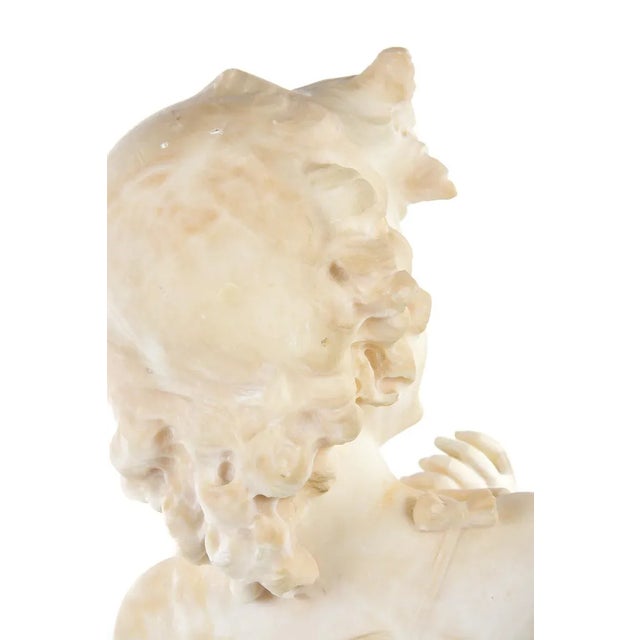 19th Century Antique Alabaster Sculpture of a Young Painter For Sale - Image 9 of 9