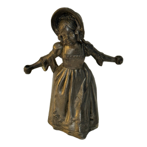 Antique 1800s Pewter Little Match Girl Candle Snuffer Hans Christian Andersen