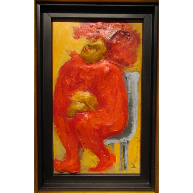 Abstract Mark Kanovich Terra-Cotta and Acrylic Painting Wood Panel Signed Dated 2012 Coa For Sale - Image 3 of 13