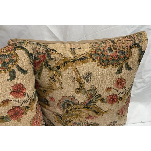 Textile Pair of Pillow Covers Made With a Vintage Linen Print Fragment For Sale - Image 7 of 8