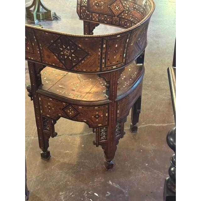 Pair of Early 20th C. Middle Eastern Bone and Pearl Inlaid Chairs For Sale In Dallas - Image 6 of 8