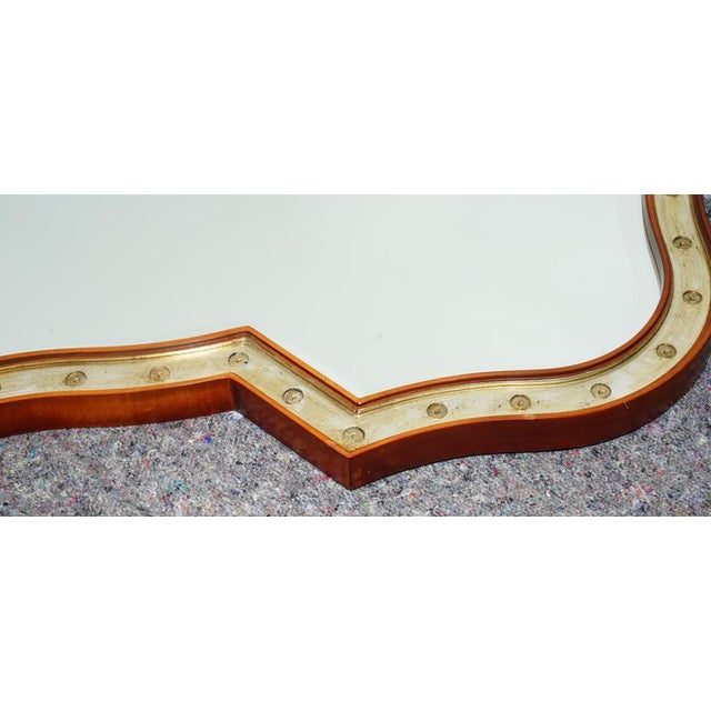 Wood Large Cherry Wood Gold Leaf Framed Wall Mirror by Grange Paris, France For Sale - Image 7 of 13