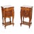 Italian Hand-Carved Walnut Bedside Tables with Marble Tops, 1940s, Set of 2 For Sale - Image 9 of 9