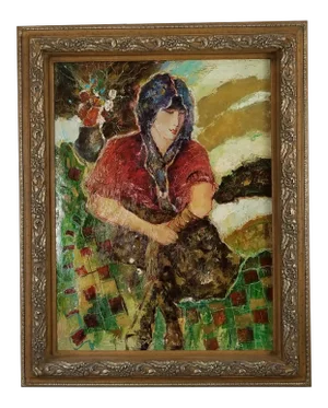 Vintage Carmen Rick Figurative Abstract Painting
