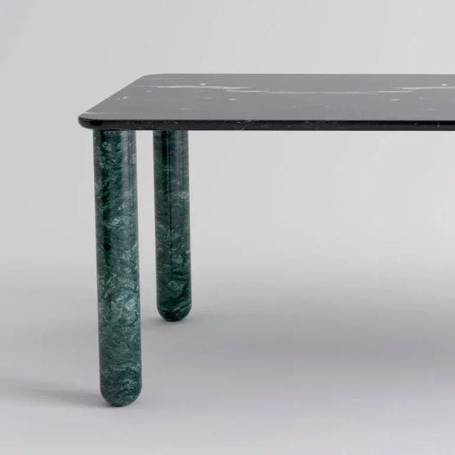 Contemporary X Large Black and Green Marble Sunday Dining Table by Jean-Baptiste Souletie For Sale - Image 3 of 9