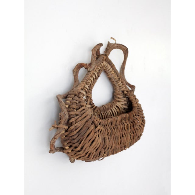 Farmhouse Vintage Woven Vine Wall Basket For Sale - Image 3 of 10