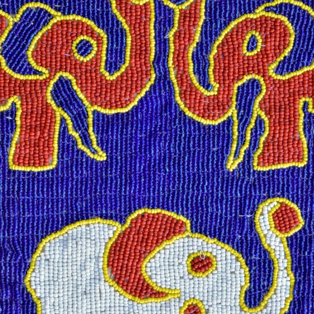 Early 20th Century Early 20th Century Yoruba Beaded Crocodile Diviner's Panel Nigeria For Sale - Image 5 of 7