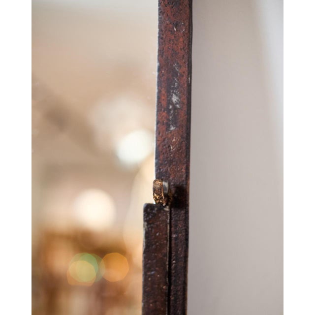 Mid-Century Modern Vintage Iron Framed Mirror, 1970s For Sale - Image 3 of 5