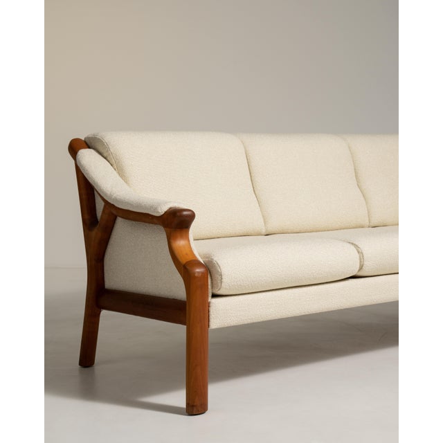 Danish Modern Bouclé Upholstered Sofa, Antique, Denmark, Circa 1970 For Sale - Image 9 of 11