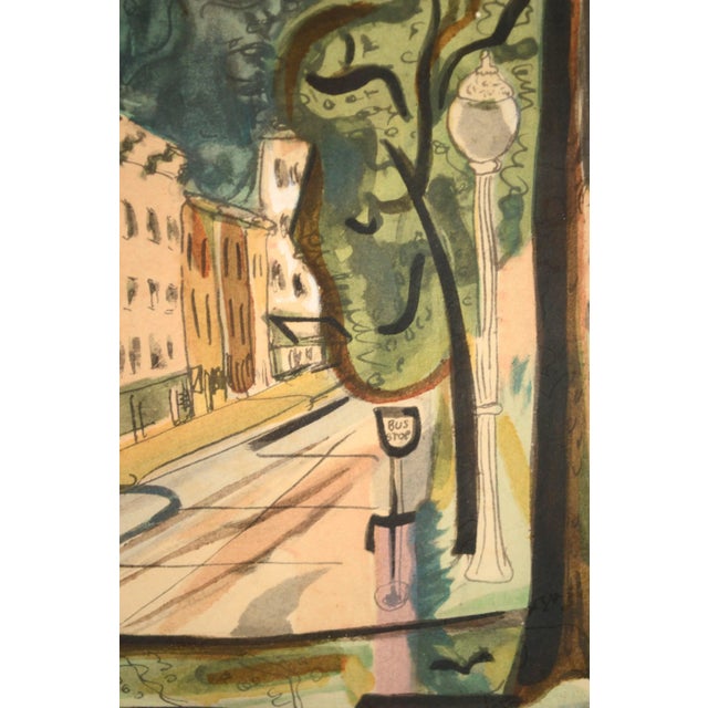 Early 20th Century "To Market to Market" Figurative Brooklyn Cityscape Painting by Frank Simon Herrmann, Framed For Sale - Image 4 of 11