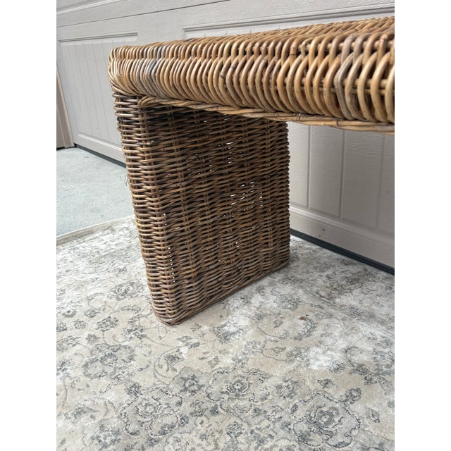 Boho Chic 1980s Vintage Wicker Console For Sale - Image 3 of 10