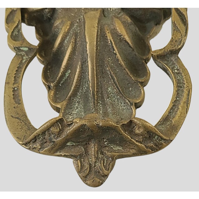 Late 19th Century Antique Late 19th Century Brass Figural Federal Proud American Eagle Door Knocker For Sale - Image 5 of 8