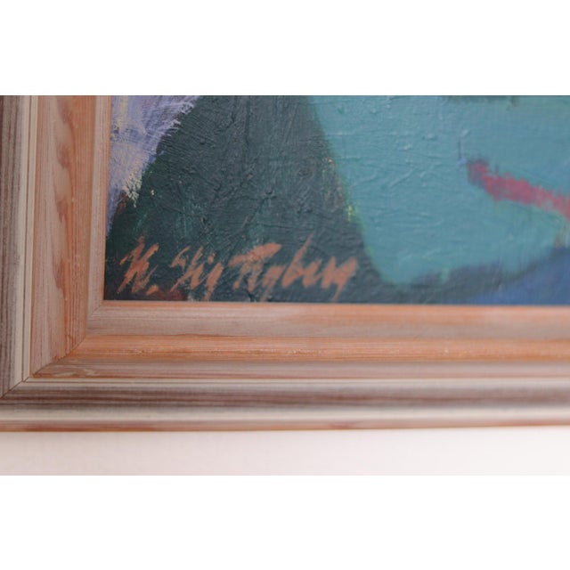 Stig Ryberg, Kubism Still Life, 1960s, Oil on Panel, Framed For Sale - Image 9 of 17