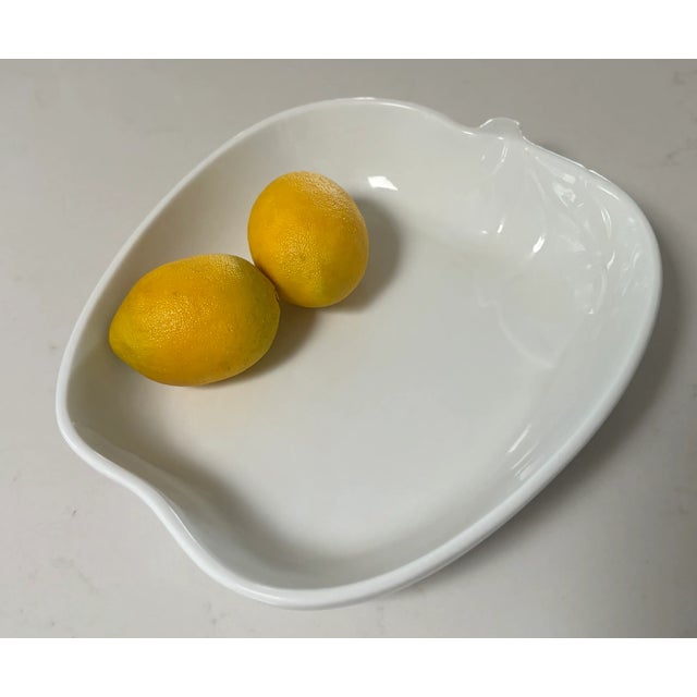Fitz and Floyd White Porcelain Apple Dish For Sale - Image 10 of 10
