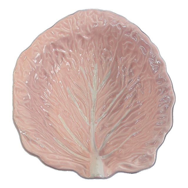 Vintage Large Blush Pink Cabbage Ware Bowl For Sale