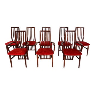 1970s Mid Century Modern Danish Dining Chairs - Set of 8 For Sale