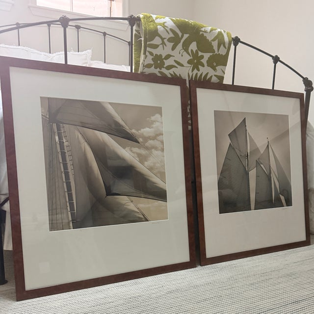 Pair of Framed Michael Kahn Sailboat Photos For Sale - Image 15 of 16