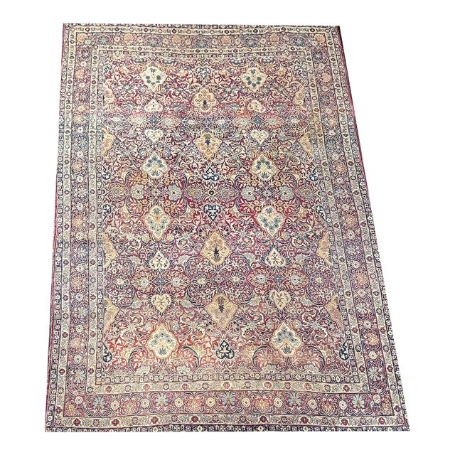 A Stunning 19th Century Allover 10' X 13' Persian Lavar Kirman Rug For Sale