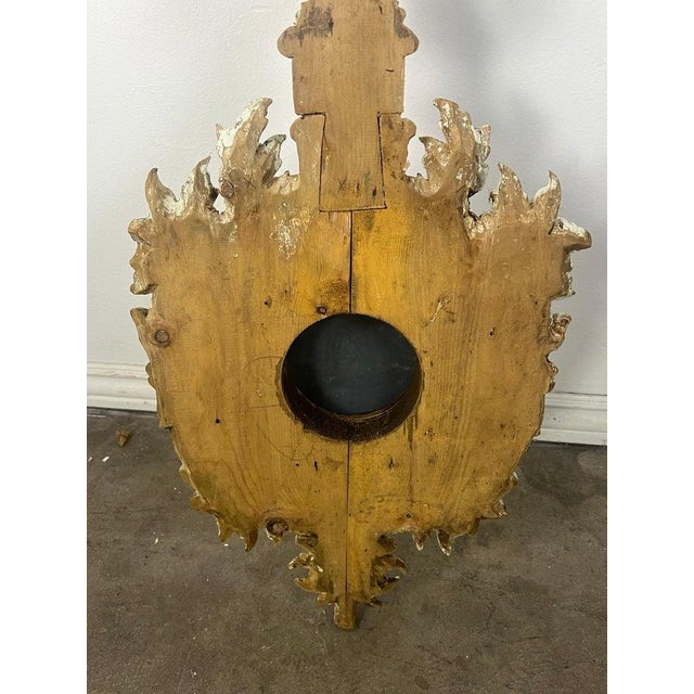 19th Century French Rococo Wall Mirror, Hand-Carved Wood, Distressed For Sale - Image 14 of 17