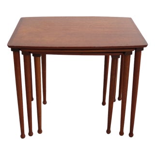 Vintage Danish Teak Nesting Tables from Møbelintarsia, 1960s, Set of 3 For Sale