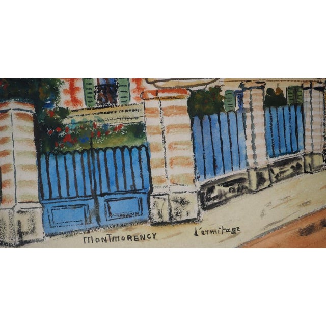 Elisée Maclet, Château in Montmorency, 20th Century, Original Watercolor, Framed For Sale - Image 9 of 11