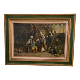 Antique Orientalist Painting F a Bridgeman Style Signed For Sale