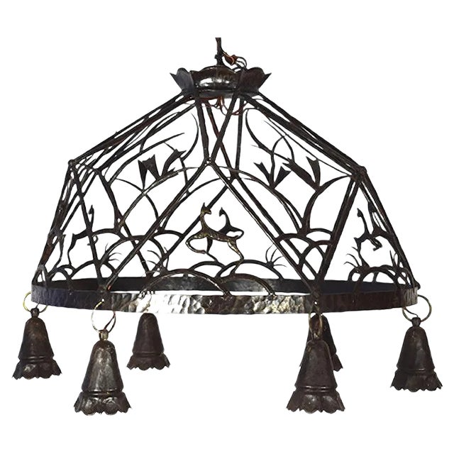 Large Art Deco Chandelier, 1920s For Sale