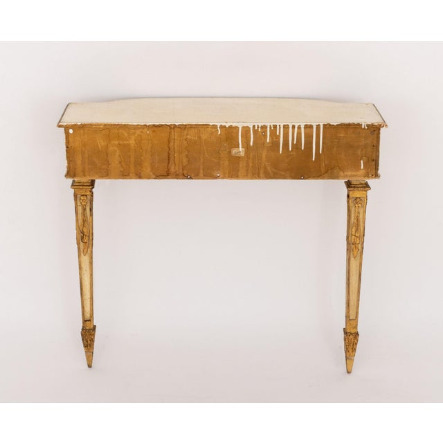 Cream Italian Neoclassical Style Painted Console Table For Sale - Image 8 of 9