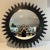 Large Vintage Round BlackWood Gear Convex Mirror For Sale In New York - Image 6 of 10
