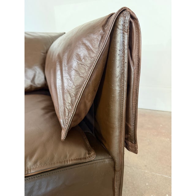 Vintage 1970's Danish Modern Leather Sofa For Sale - Image 4 of 16