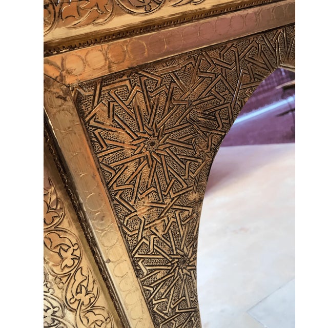 2010s Vintage Andalusian-Inspired Brass Framed Wall Mirror For Sale - Image 5 of 8