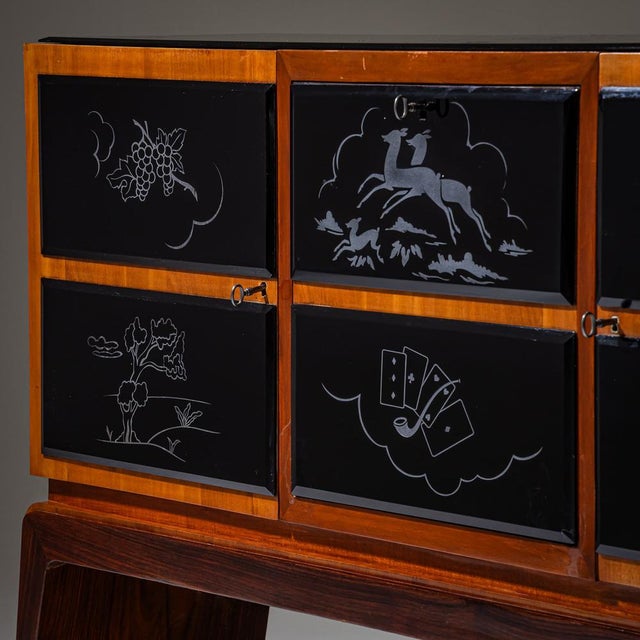 Bar Cabinet in the style of Osvaldo Borsani, Italy, 1940s For Sale - Image 11 of 13