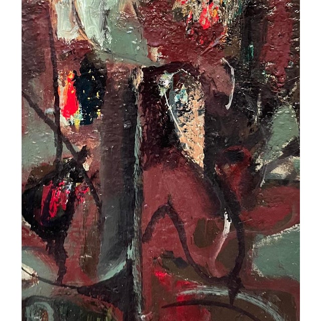 Frank Chabry, Flowers in a Vase, Oil on Canvas, 1968 For Sale - Image 6 of 10