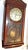 Antique French Vedette wood wall clock with Westminster Chimes. It has a solid oak case with brass applied decoration, a...