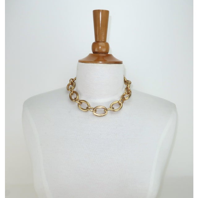 Gold Ralph Lauren Chunky Gold Chain Link Necklace For Sale - Image 8 of 9