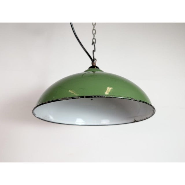 Industrial Green Enamel Pendant Light, 1970s For Sale - Image 6 of 16