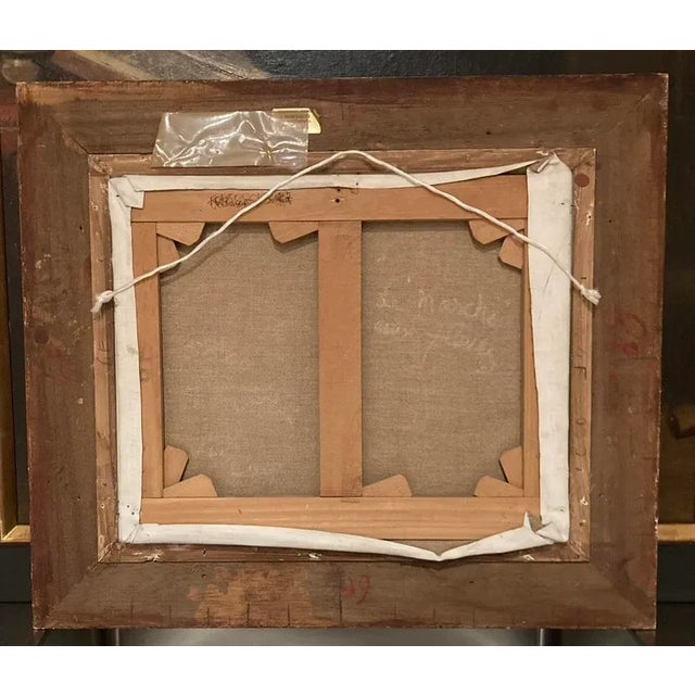 Guy Cambier "Flower Market" Vintage Figurative Oil Painting For Sale - Image 4 of 5