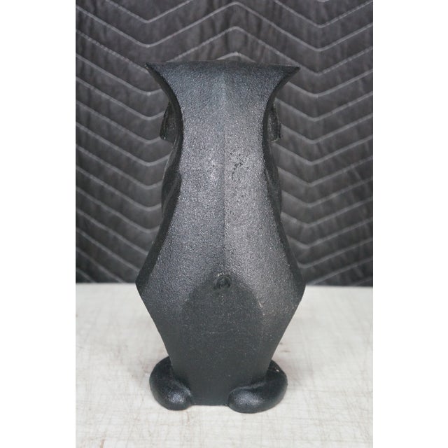 Hubley Manufacturing Company Antique Hubley Art Deco Cast Iron Modernist Black Cat Doorstop Paperweight 10" For Sale - Image 4 of 13