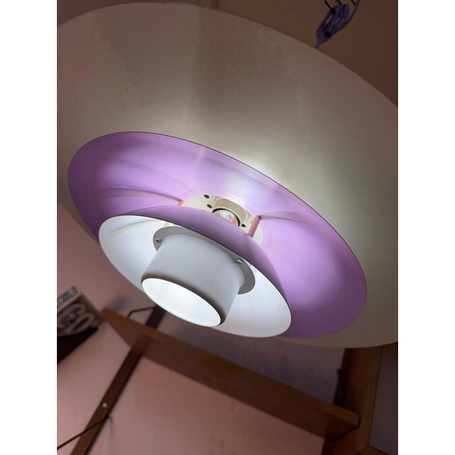 White and Purple Louvered Lamp by Formlight, 1970s, Metal For Sale - Image 11 of 11