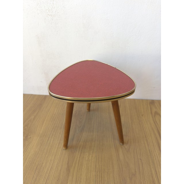 Small Red Tripod Table, 1960s For Sale - Image 4 of 7