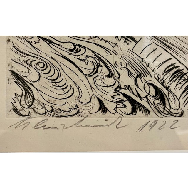 Abstract Paul Kleinschmidt, 1922 German Expressionist Figurative Train Tunnel Etching Paul Kleinschmidt, 1922 For Sale - Image 3 of 6