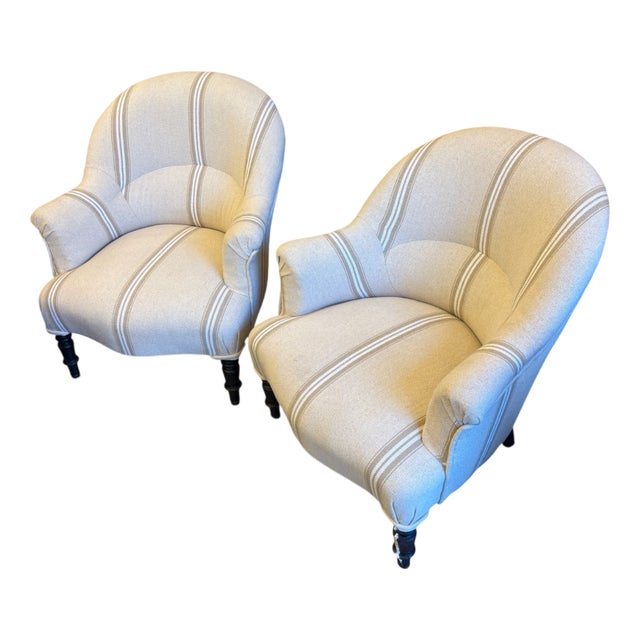 French Napoleon III Armchairs, 19th Century, Set of 2 For Sale